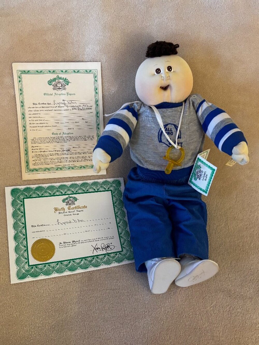 CABBAGE PATCH KIDS Vintage 1985 Soft-sculpture Doll with Pacifier